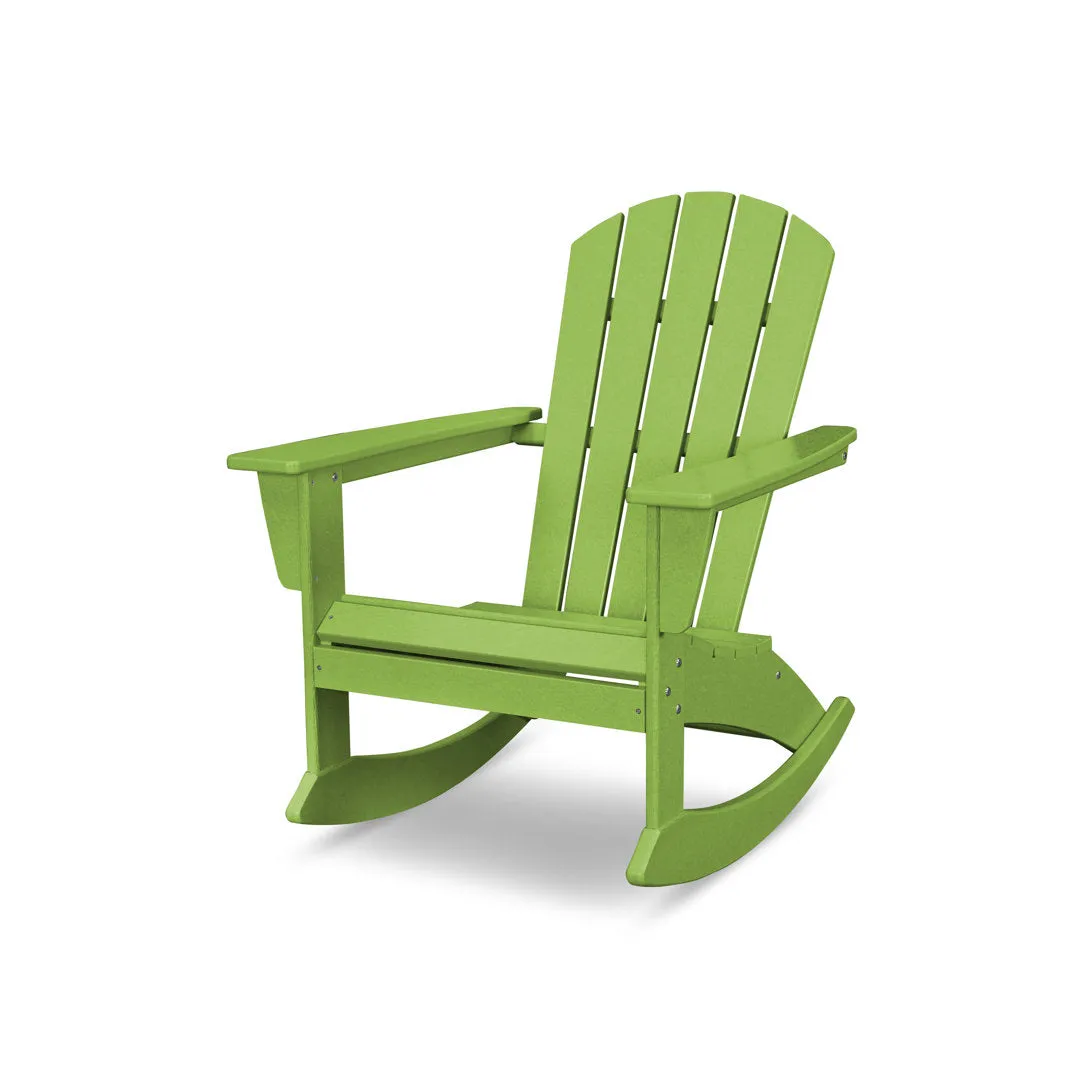 Nautical Adirondack Rocking Chair POLYWOOD® Frame Color: Lime