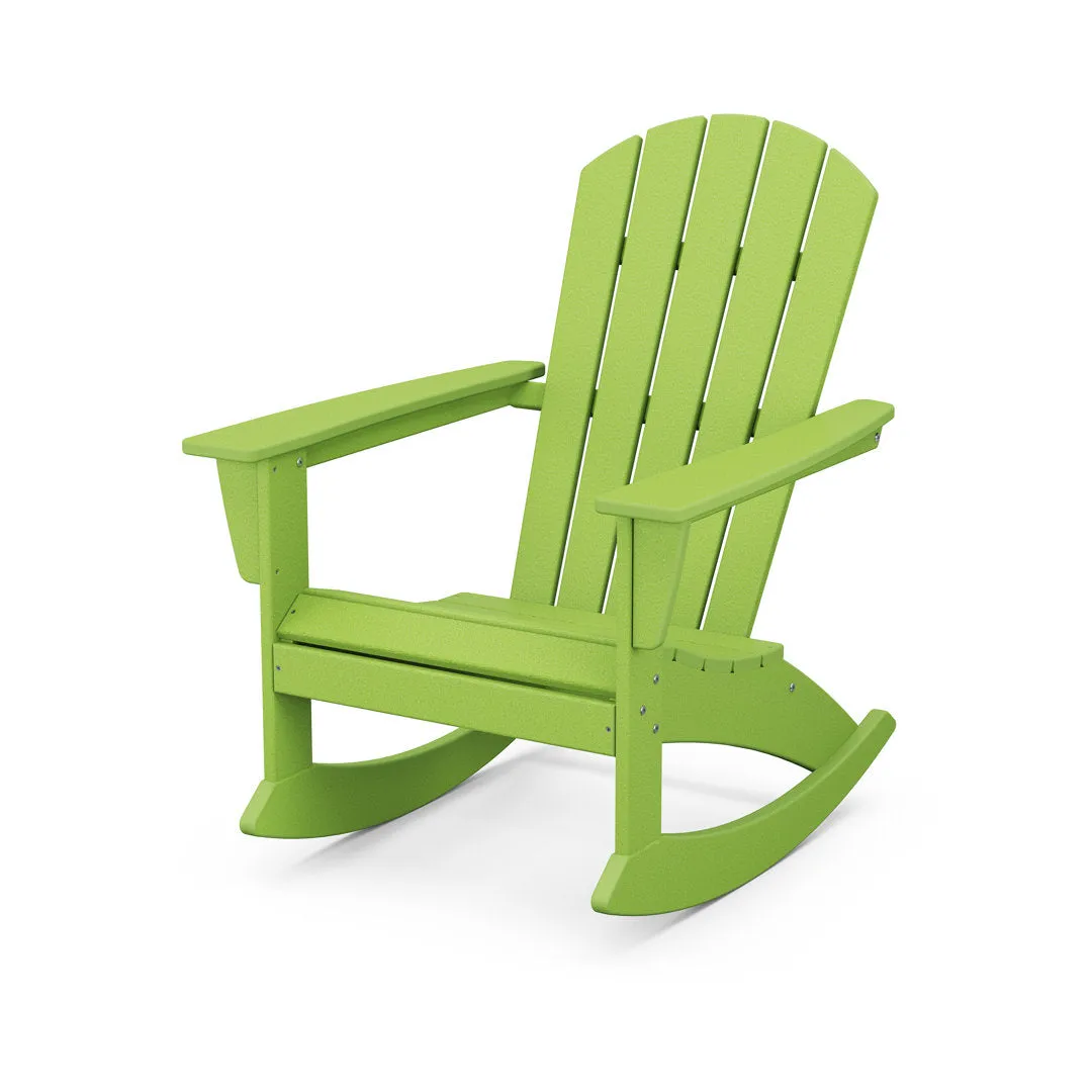 Nautical Adirondack Rocking Chair POLYWOOD® Frame Color: Lime