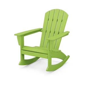 Nautical Adirondack Rocking Chair POLYWOOD® Frame Color: Lime