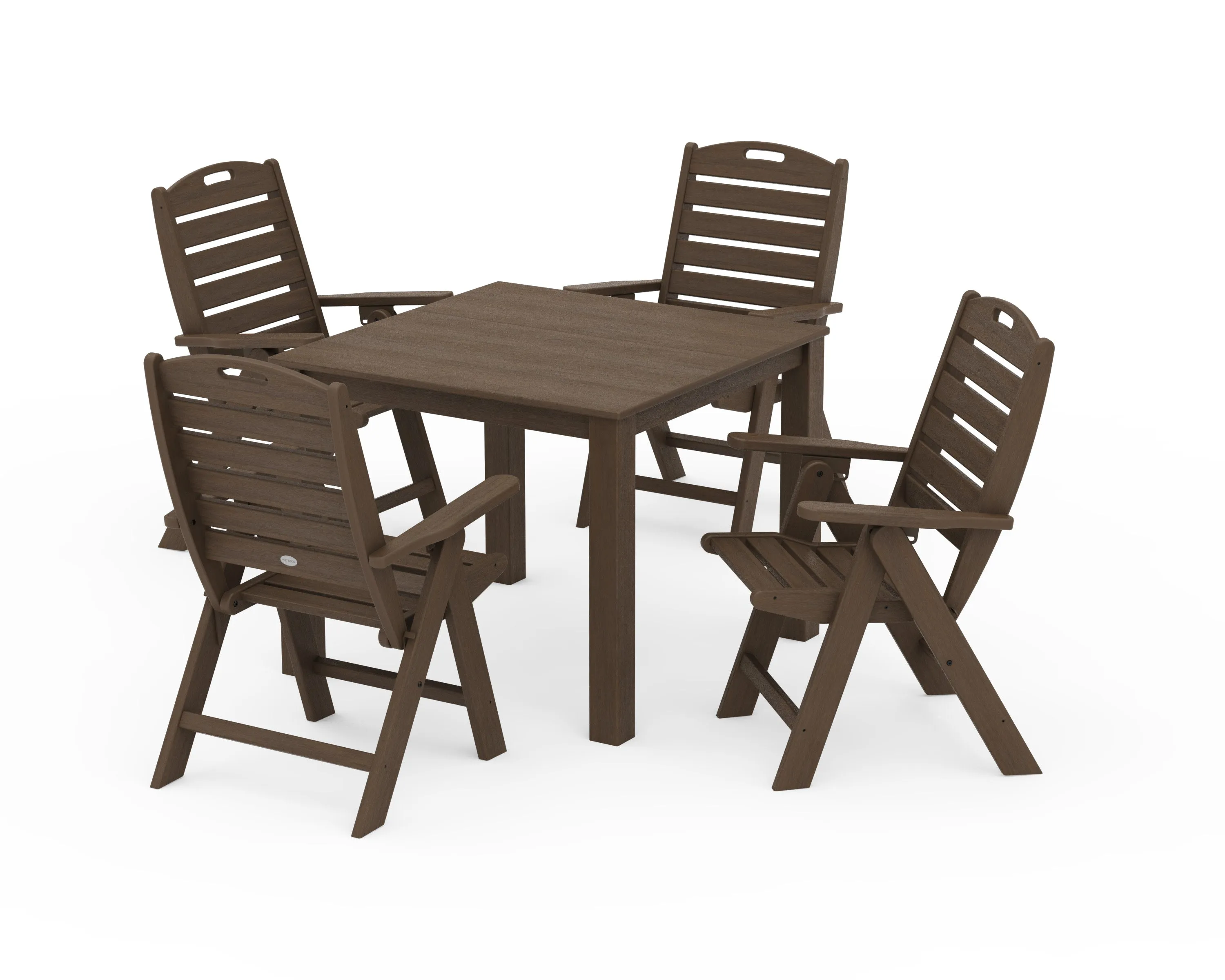 Nautical Folding Highback Chair 5-Piece Parsons Dining Set