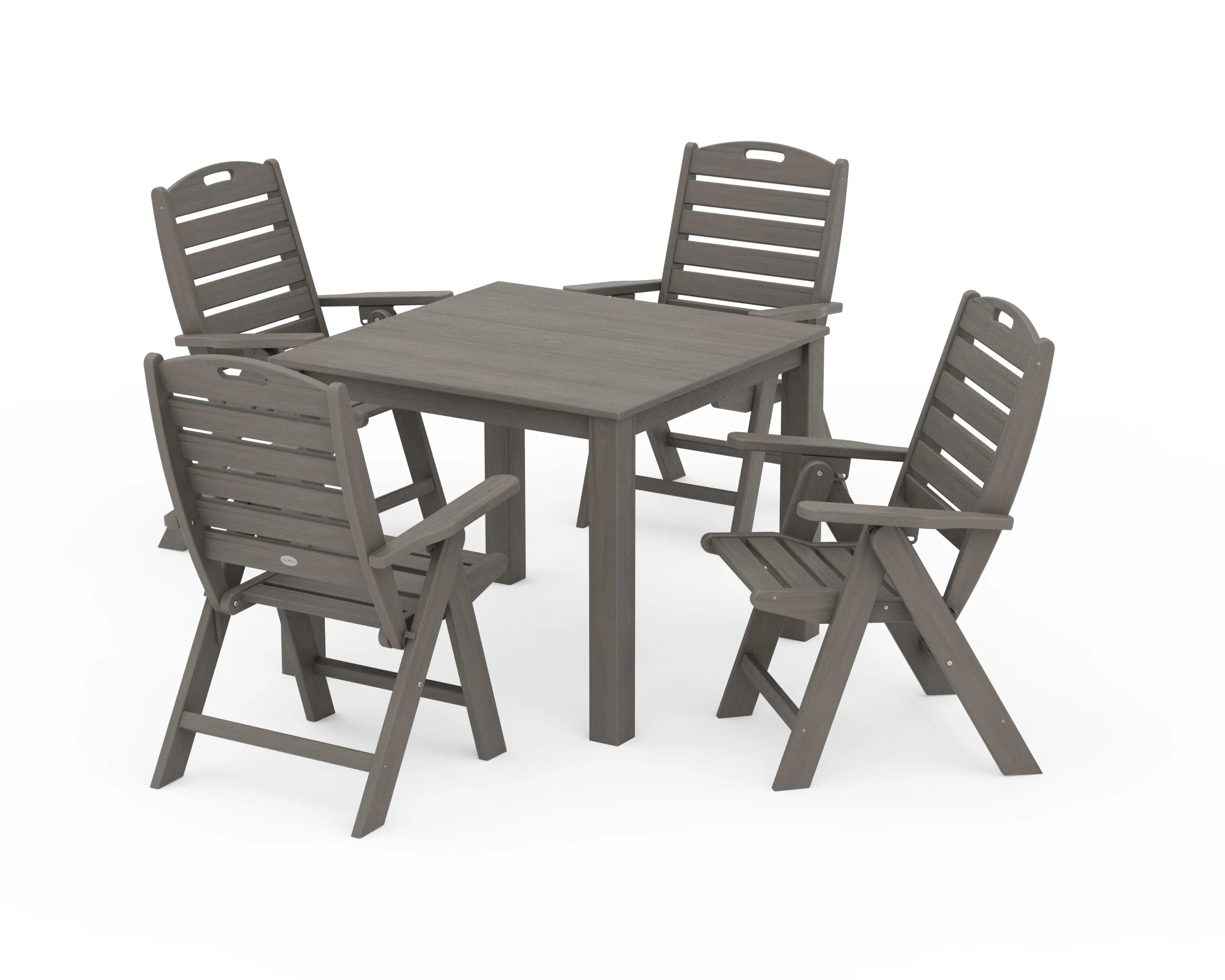 Nautical Folding Highback Chair 5-Piece Parsons Dining Set