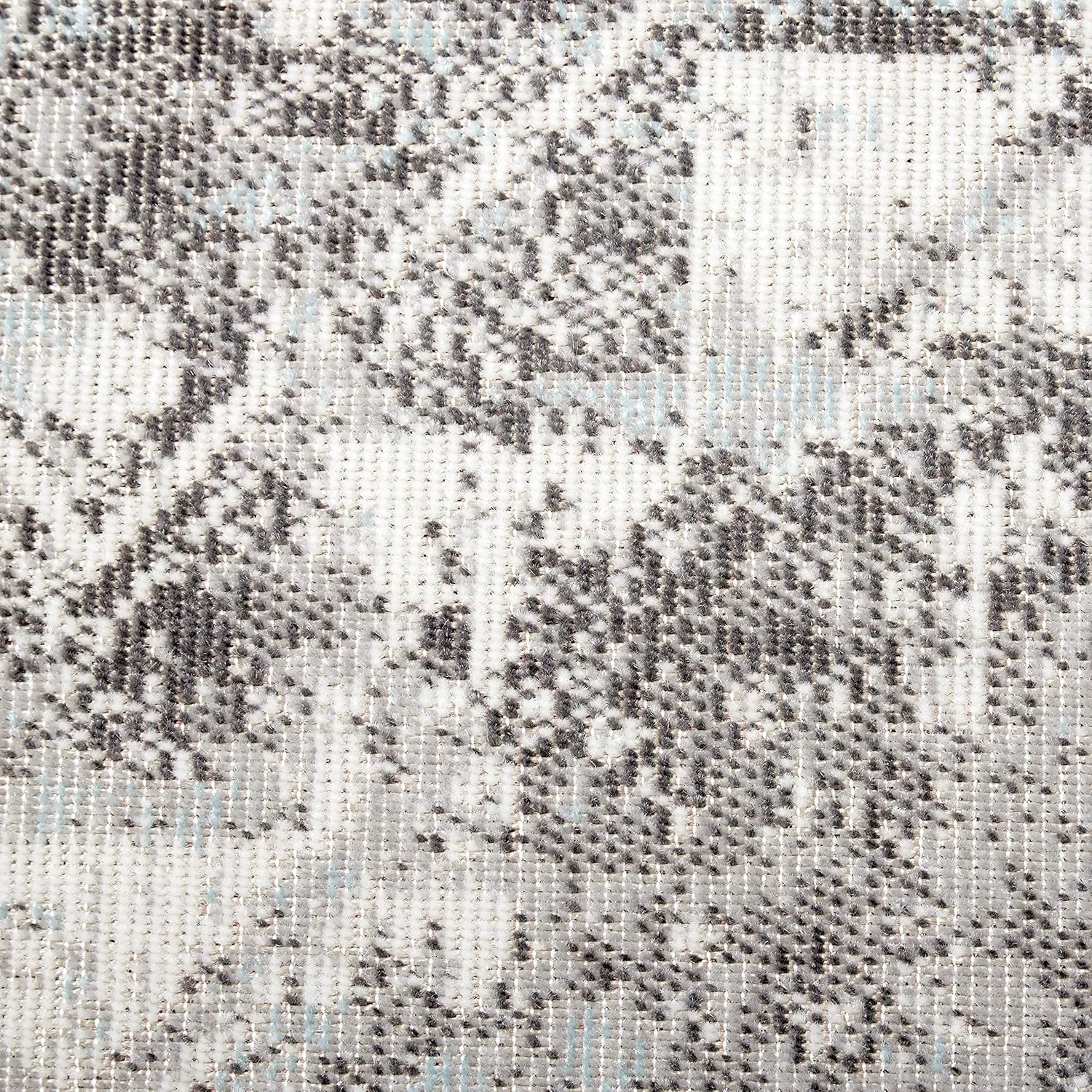 Nicole Miller New York Patio Sofia Ivy Transitional Distressed Indoor/Outdoor Area Rug, Grey/Aqua, 7'9"x10'2"