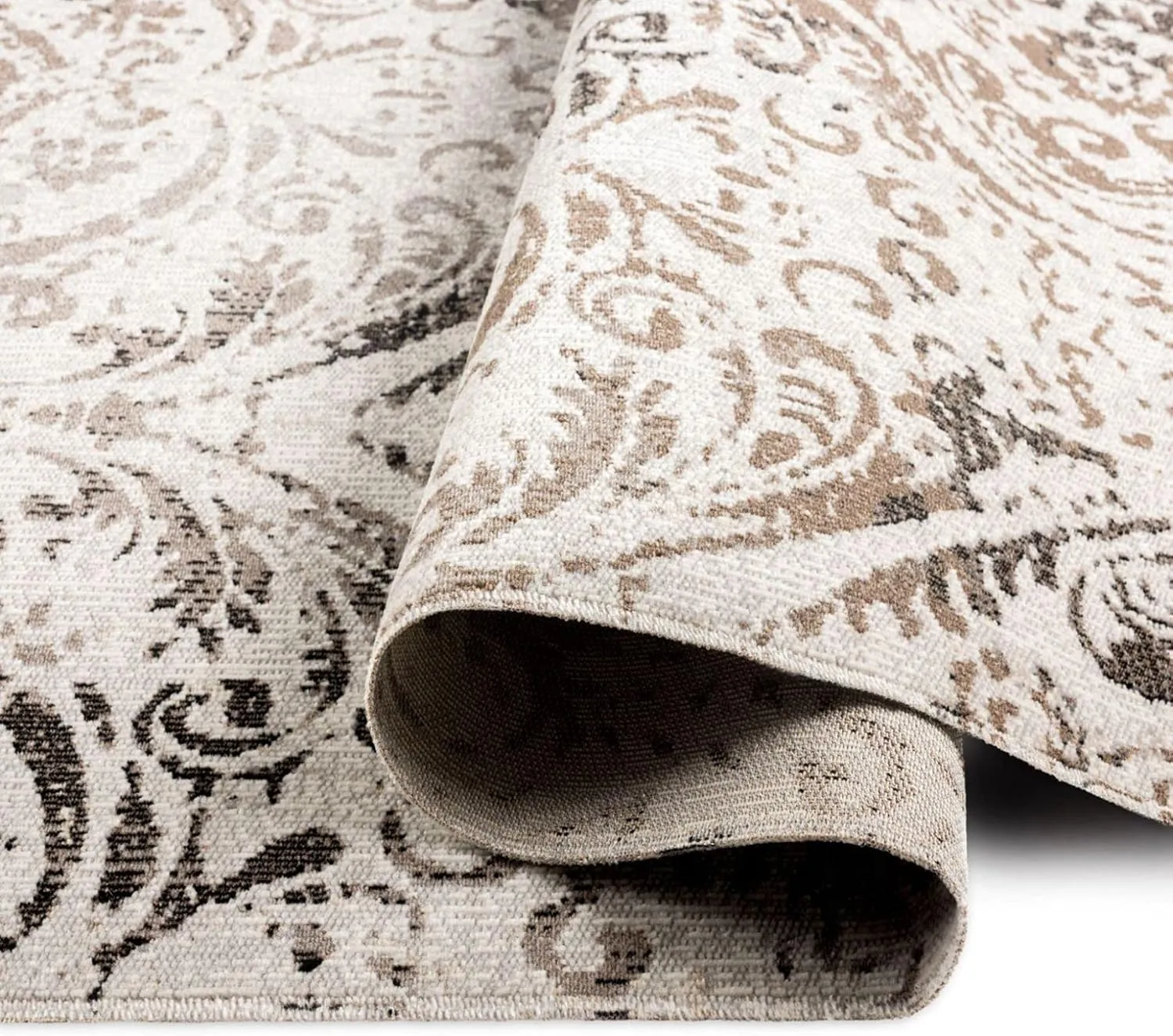 Nicole Miller New York Patio Sofia Juniper Indoor/Outdoor Area Rug, Ivory/Mustard, 7'9"x10'2" Rectangle, Rectangular