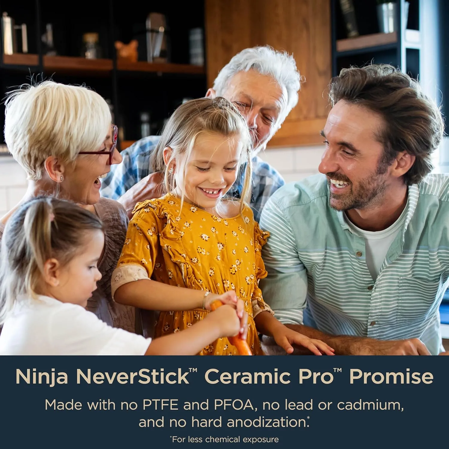 Ninja NeverStick Ceramic Pro 10.25" Fry Pan, Non-Stick Pan, PTFE Free, Ceramic Coated, Stainless Steel Handle, Stove to Oven Safe to 660°F, All Stovetops & Induction Compatible, Black, CW30026BK