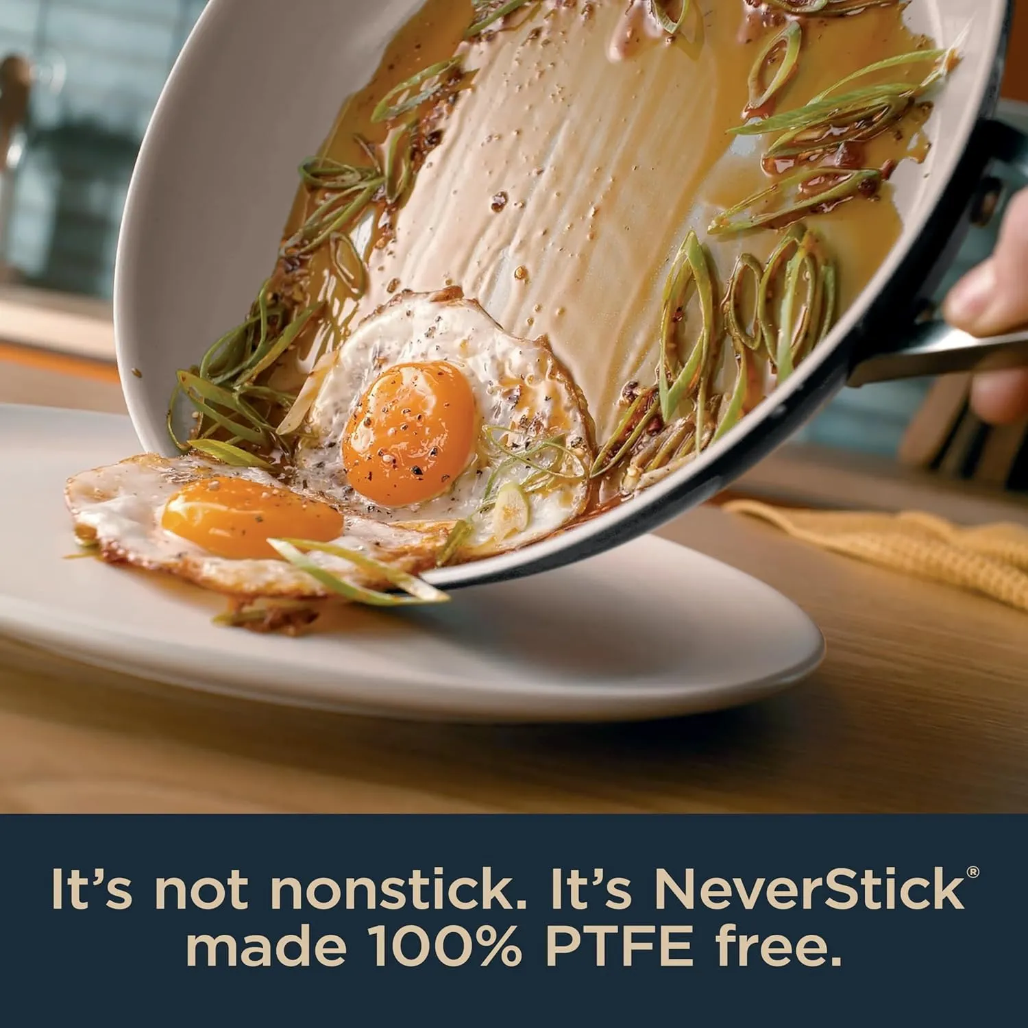 Ninja NeverStick Ceramic Pro 10.25" Fry Pan, Non-Stick Pan, PTFE Free, Ceramic Coated, Stainless Steel Handle, Stove to Oven Safe to 660°F, All Stovetops & Induction Compatible, Black, CW30026BK