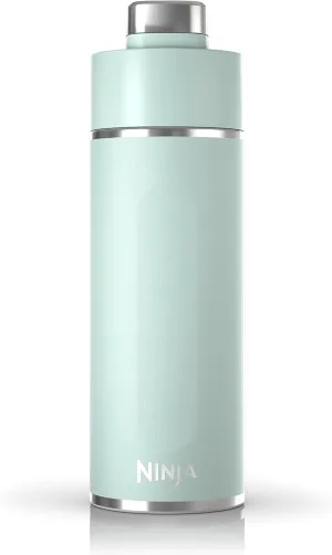 Ninja Thirsti 18oz Travel Water Bottle, For Carbonated Sparkling Drinks, Colder and Fizzier Longer, Leak Proof, 24 Hrs Cold, Dishwasher Safe, Stainless Steel Insulated Tumbler, Seafoam Blue, DW1801MT
