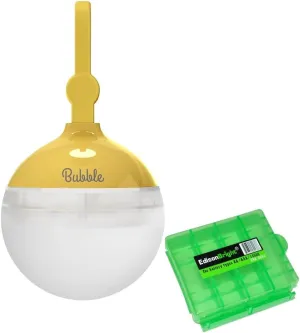 Nitecore Bubble 100 Lumen Portable Camping Lantern high CRI LED Tent Light Bulb, 3 x AAA Batteries and EdisonBright Battery Carry case Bundle (Yellow Body)