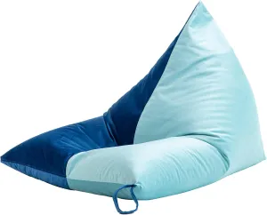Nobildonna 4ft Bean Bag Chair Cover (No Filler) for Adults, 400L Extra Large Premium Velvet Beanbag Chair Cover, Washable Beanbag Without Filling Ultra Soft Triangular Lazy Sofa Cover (Cyan Blue)