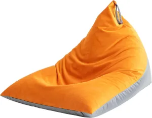 Nobildonna 4ft Bean Bag Chair Cover (No Filler) for Adults, 400L Extra Large Premium Velvet Beanbag Chair Cover, Washable Beanbag Without Filling Ultra Soft Triangular Lazy Sofa Cover (Orang Grey)
