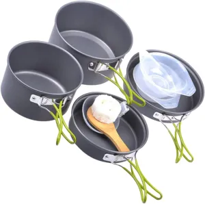 Non-Stick Camping Cookware Set Portable Cooking Pot Accessories Outdoor Cooking Kit for 2-3 People