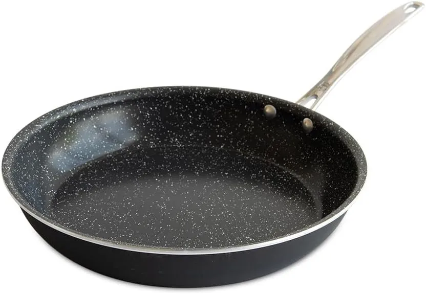 Nordic Ware Basalt Aluminum Saute Skillet and Lid Set, 12-Inch, Ceramic Coating