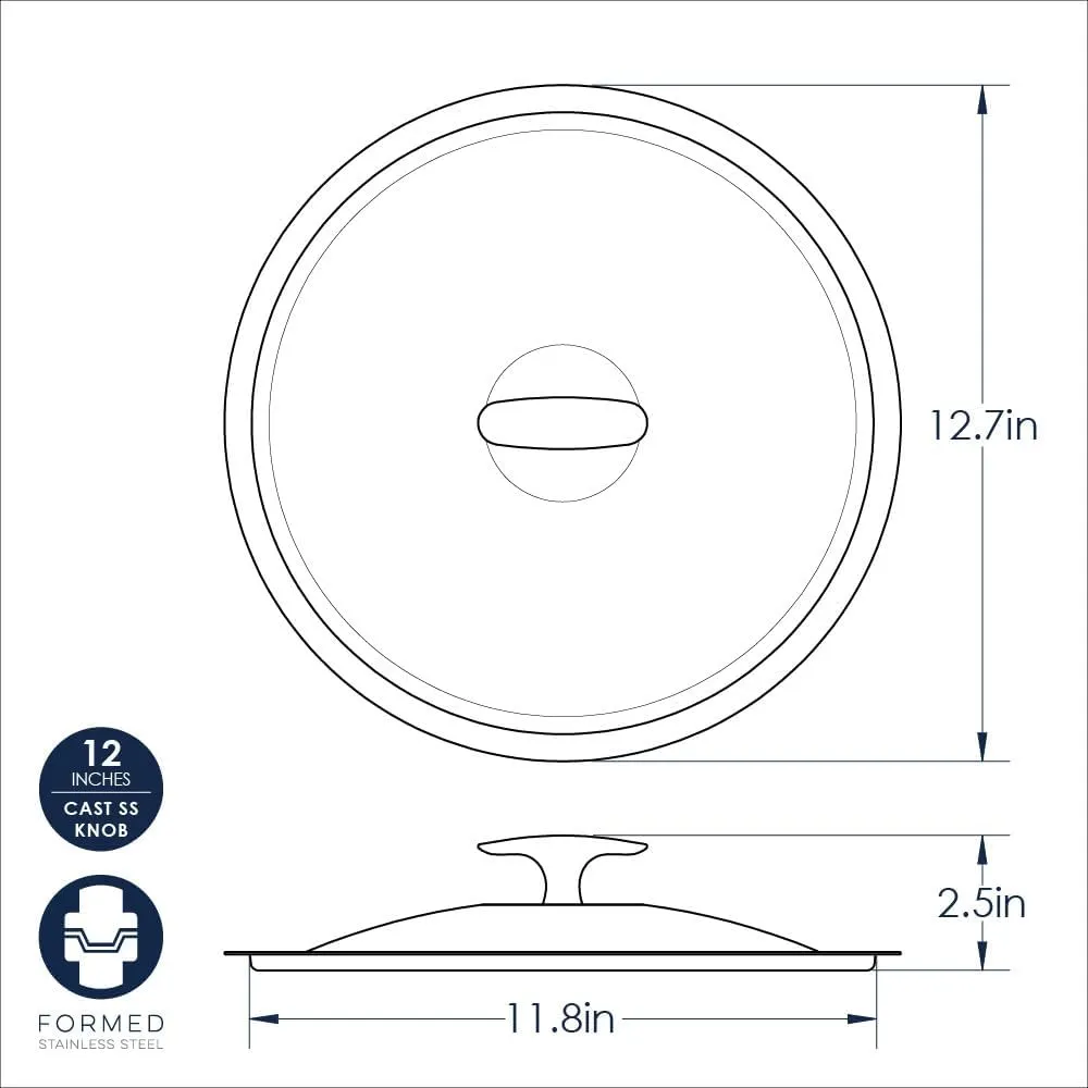Nordic Ware Basalt Aluminum Saute Skillet and Lid Set, 12-Inch, Ceramic Coating
