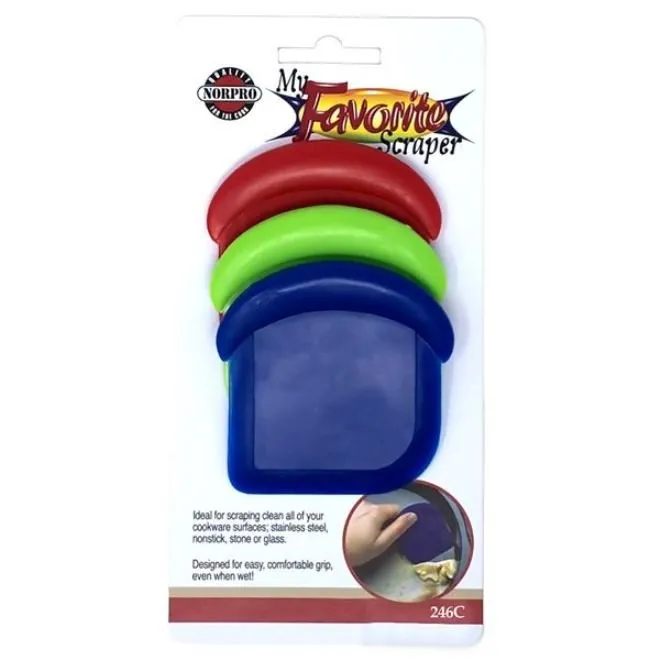 Norpro 3pc My Favorite Nylon Pot and Pan Food Scraper Set - Blue, Green & Red