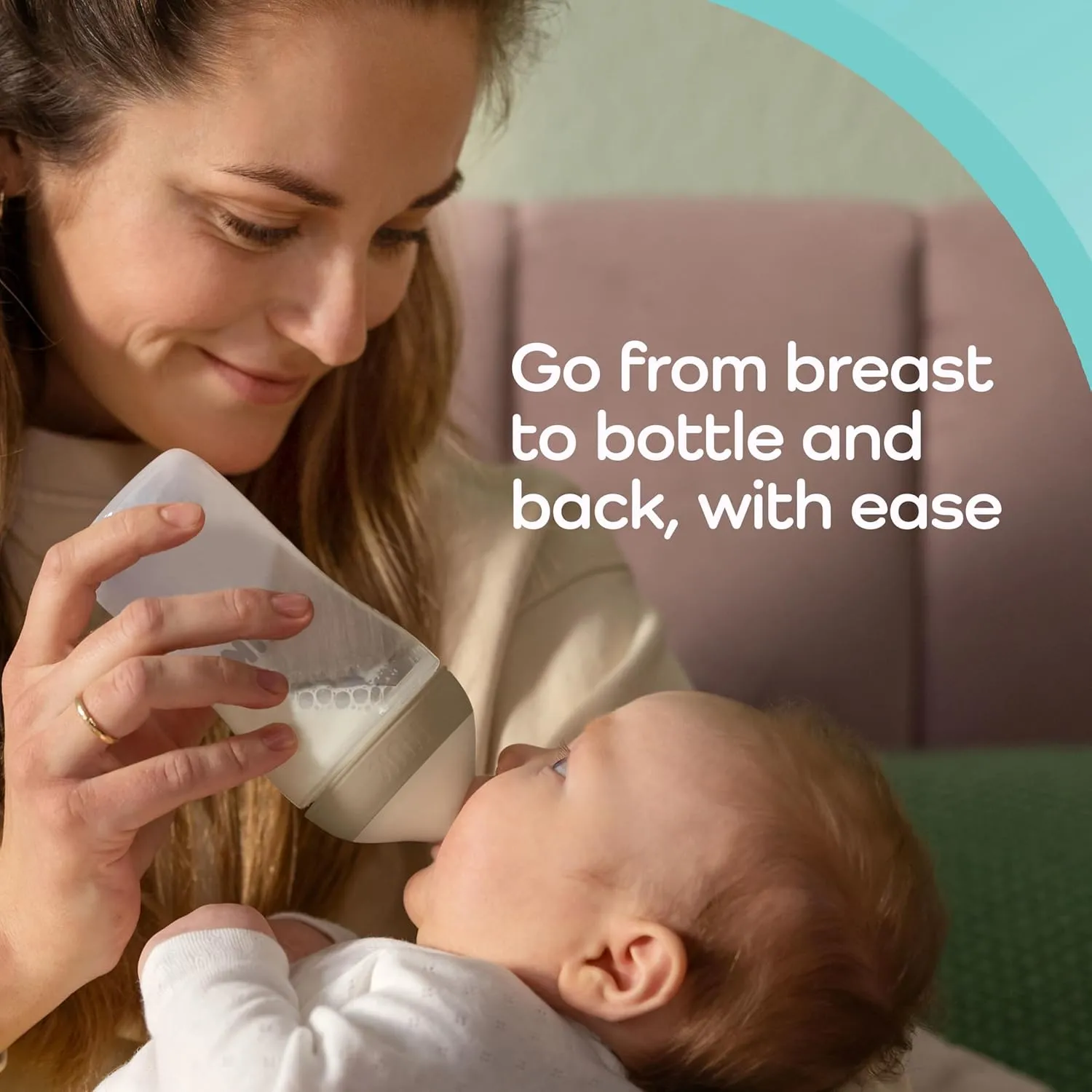 NUK Perfect Match 2-in-1 Natural and Anti-Colic Bottle with Slow Flow, Wide, Adaptable Nipple, 5oz., 2 Pack,