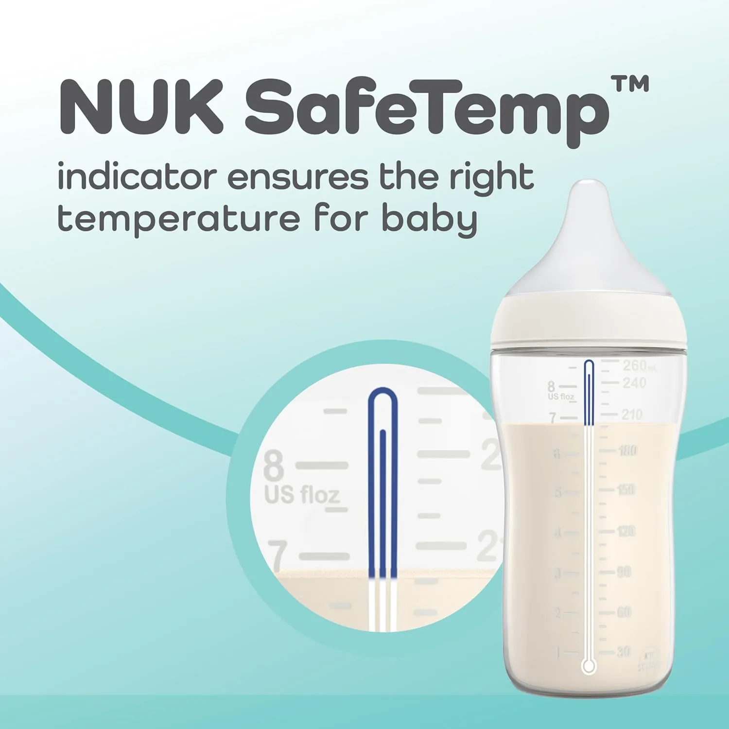 NUK Perfect Match 2-in-1 Natural and Anti-Colic Bottle with Slow Flow, Wide, Adaptable Nipple, 5oz., 2 Pack,