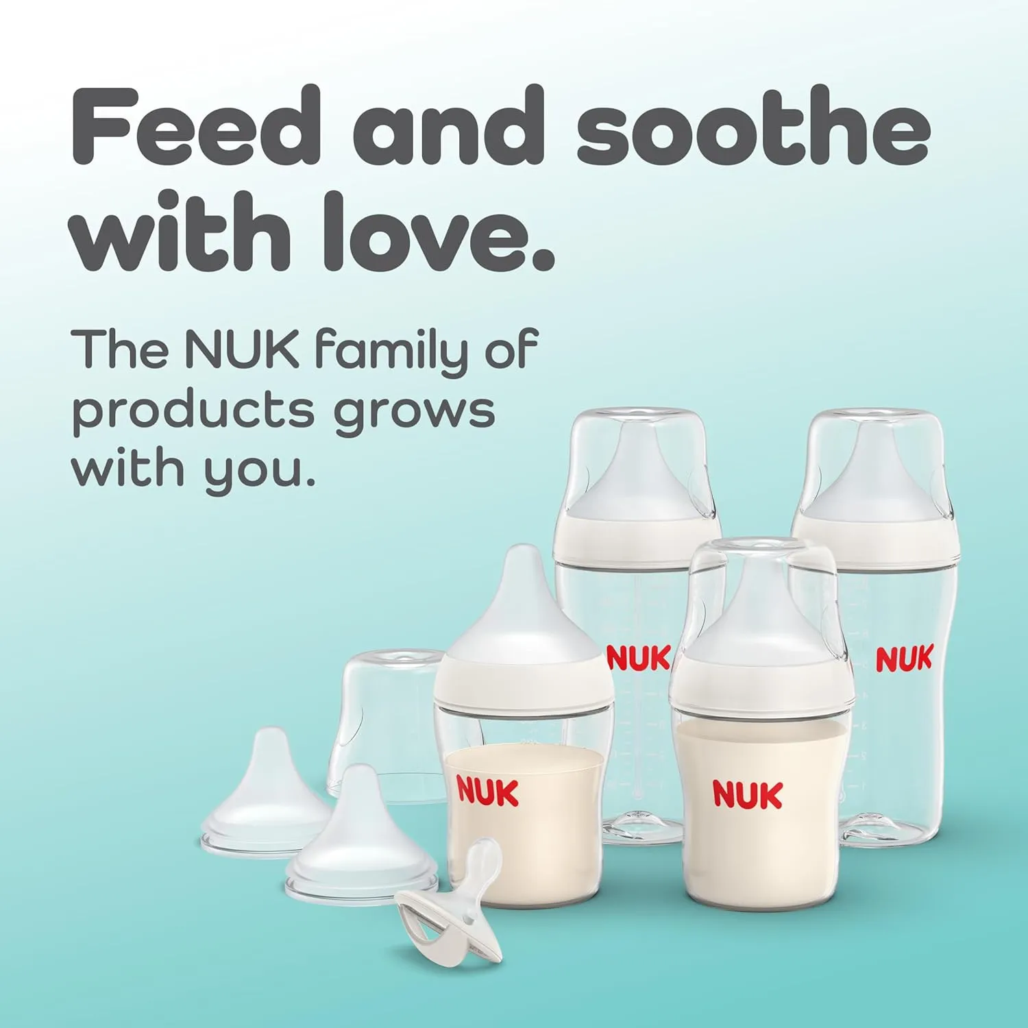 NUK Perfect Match 2-in-1 Natural and Anti-Colic Bottle with Slow Flow, Wide, Adaptable Nipple, 5oz., 2 Pack,