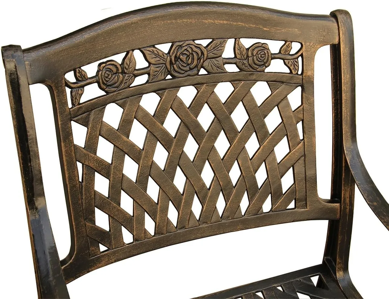 Oakland Living Rose Outdoor Lattice 48 inch Bronze Round Dining Set with Four Chairs - N/A Bronze