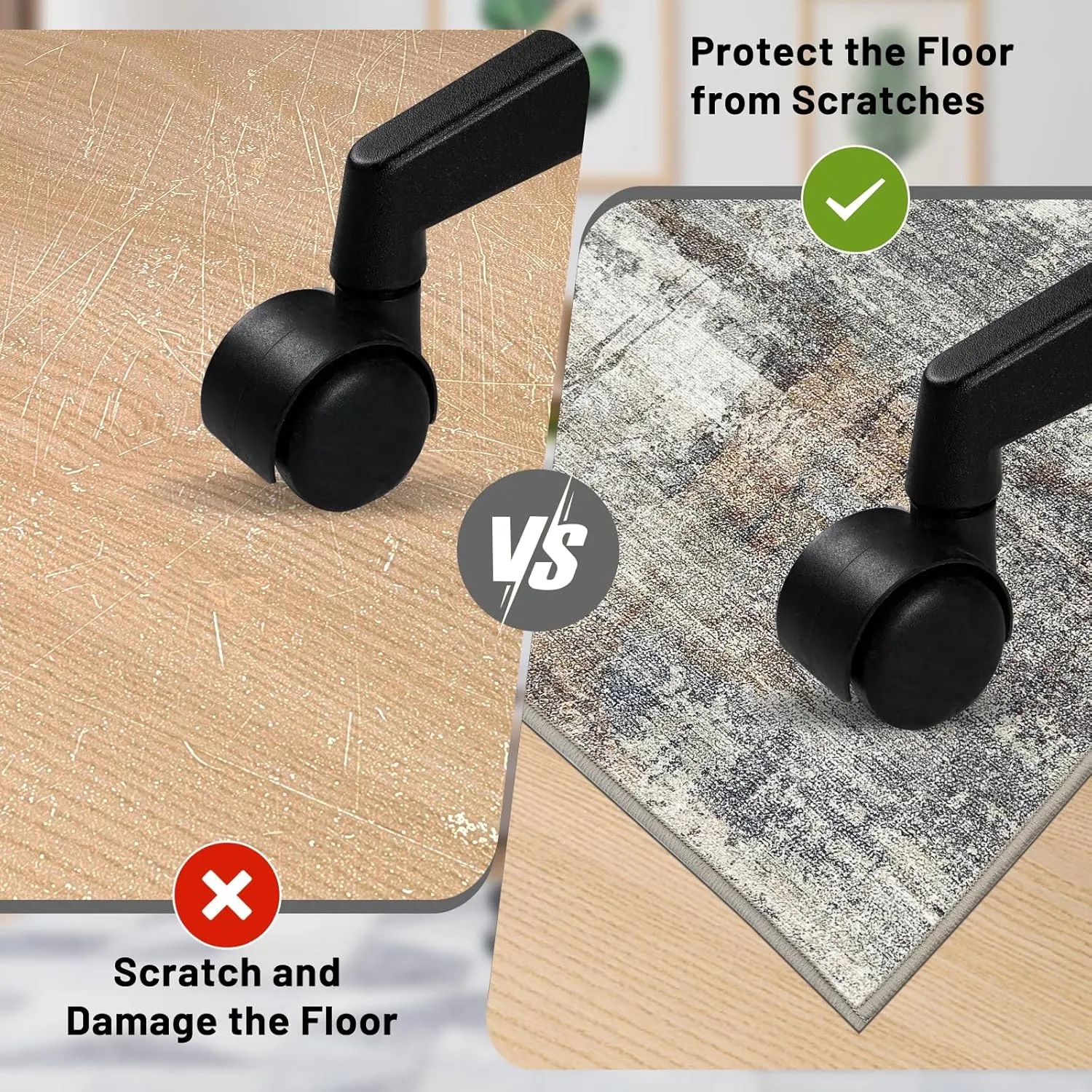 Office Chair Mat for Hardwood Floor&Tile Floor,36"X 48" Heavy Duty Desk Chair Mat for Hard Floors,Under Desk Rug for Rolling Computer Chair,Anti Slip,Low Pile Carpet Floor-Abstract Grey