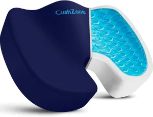 Office Chair Seat Cushion, Cooling Gel Enhanced Memory Foam Cushion for Long Sitting - Back, Sciatica, Coccyx, Tailbone Pain Relief Pillow - for Office, Gaming, Car, Wheelchair - Blue, Large