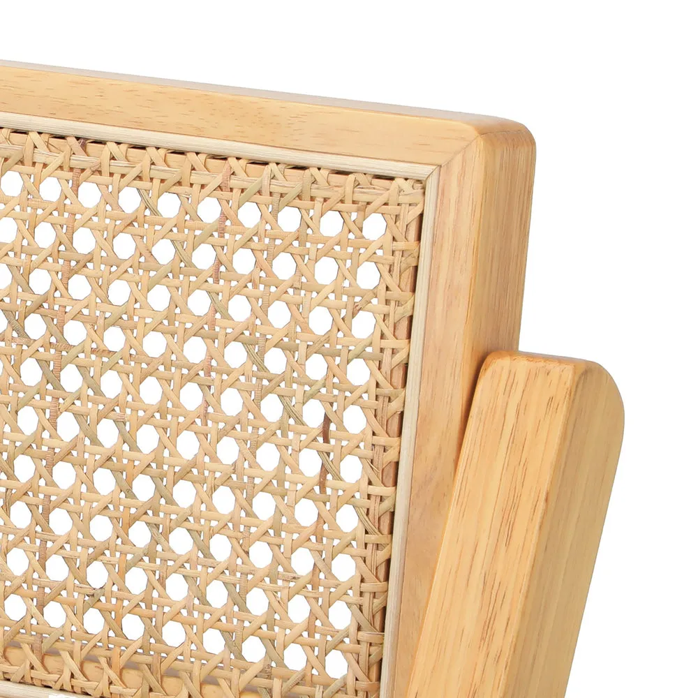 Oikiture 8x Dining Chairs Folding Rattan Chair Wooden