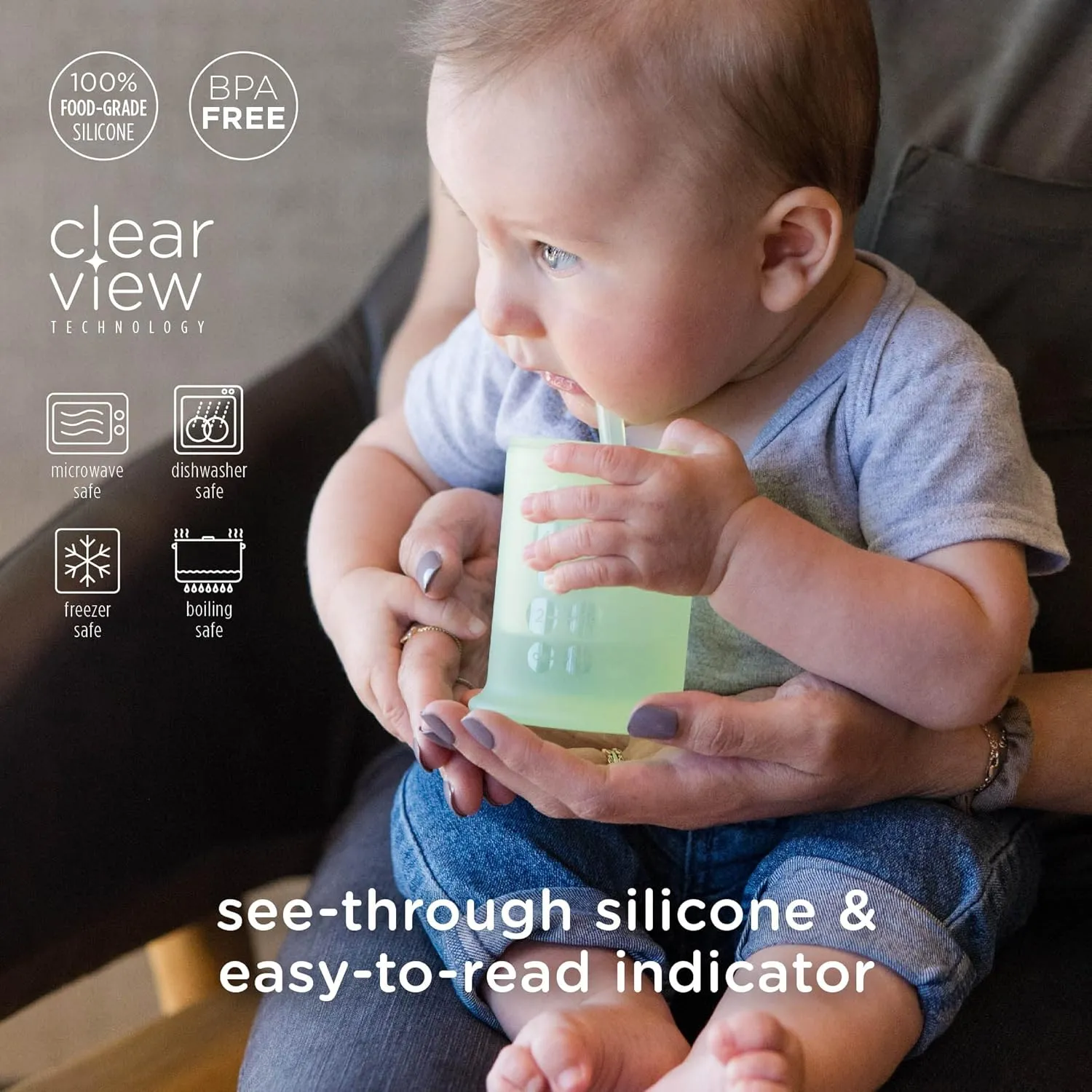Olababy Silicone Training Cup with Straw Lid | Babies Water Drinking Cup | 6  Mo Infant To 12-18 Months Toddler | Sippy Cup For Kids & Smoothie Cup | Baby Led Weaning (Coral, 5 oz)