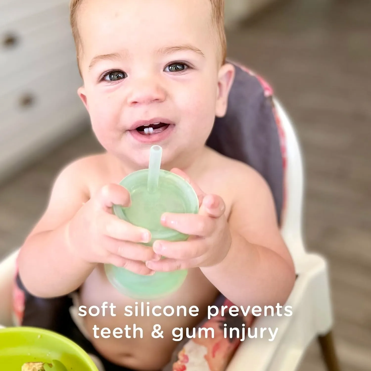 Olababy Silicone Training Cup with Straw Lid | Babies Water Drinking Cup | 6  Mo Infant To 12-18 Months Toddler | Sippy Cup For Kids & Smoothie Cup | Baby Led Weaning (Lilac, 5 oz)