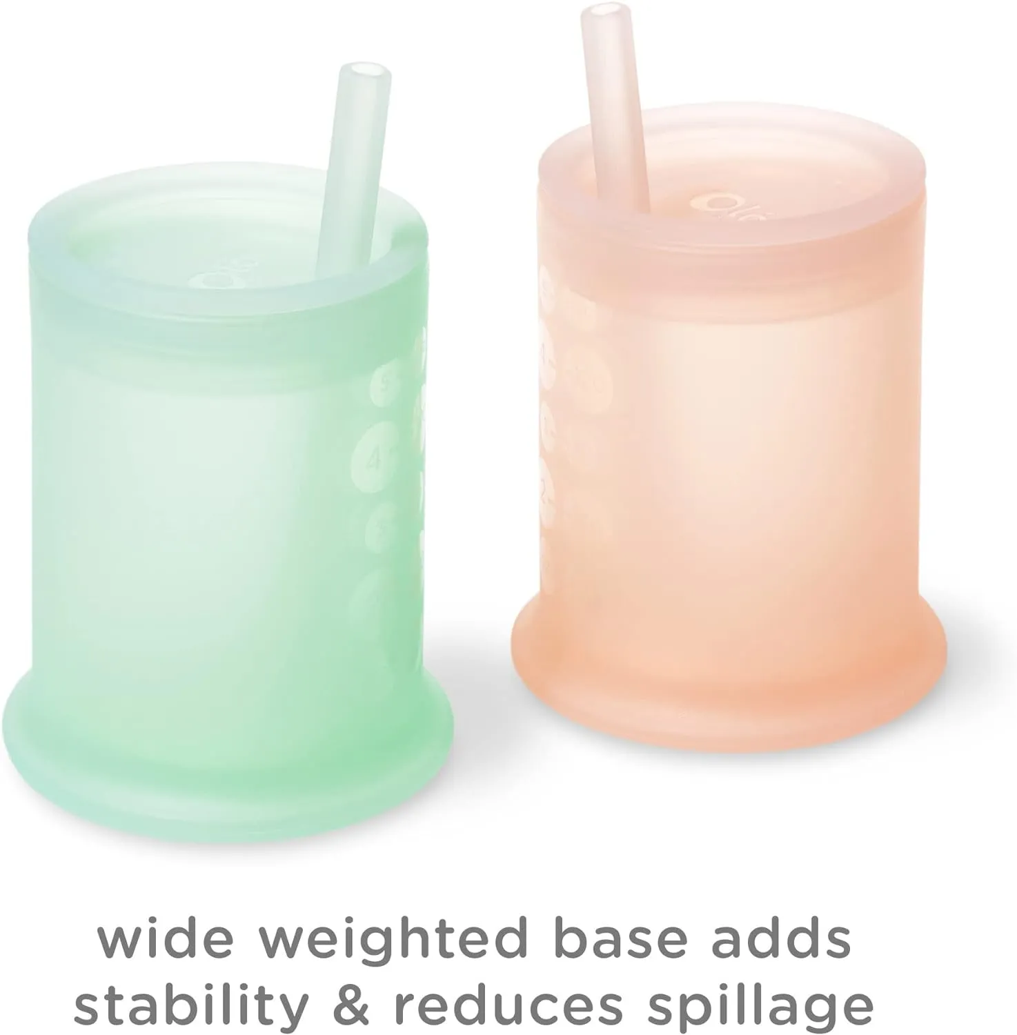 Olababy Silicone Training Cup with Straw Lid | Babies Water Drinking Cup | 6  Mo Infant To 12-18 Months Toddler | Sippy Cup For Kids & Smoothie Cup | Baby Led Weaning (Lilac, 5 oz)