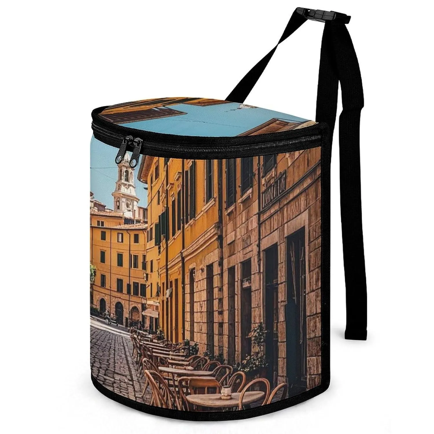 Old Courtyard Cafe Chair City, Rome, Italy Car Trash Can with Lid Collapsible Hanging Vehicle Trash Bag Waterproof Car Garbage Bags