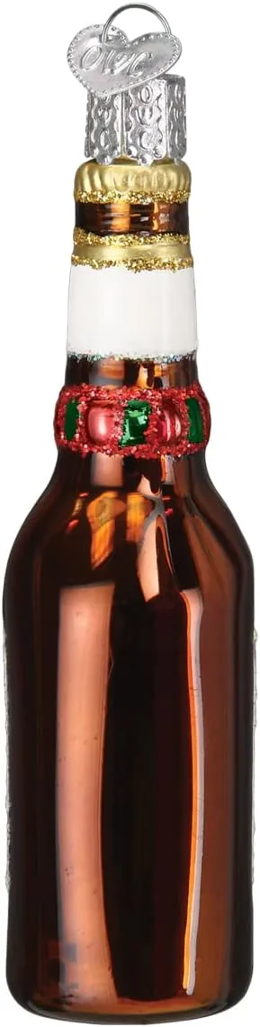 Old World Christmas Holiday Miller Lite Bottle Glass Blown Ornament for Christmas Tree