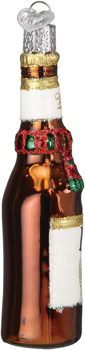 Old World Christmas Holiday Miller Lite Bottle Glass Blown Ornament for Christmas Tree