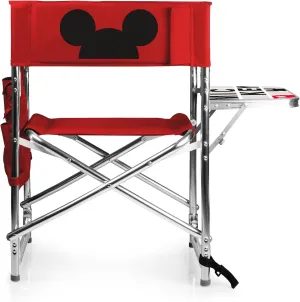 ONIVA - a Picnic Time brand - Disney Mickey Mouse Sports Chair with Side Table, Beach Chair, Camp Chair for Adults, (Red)