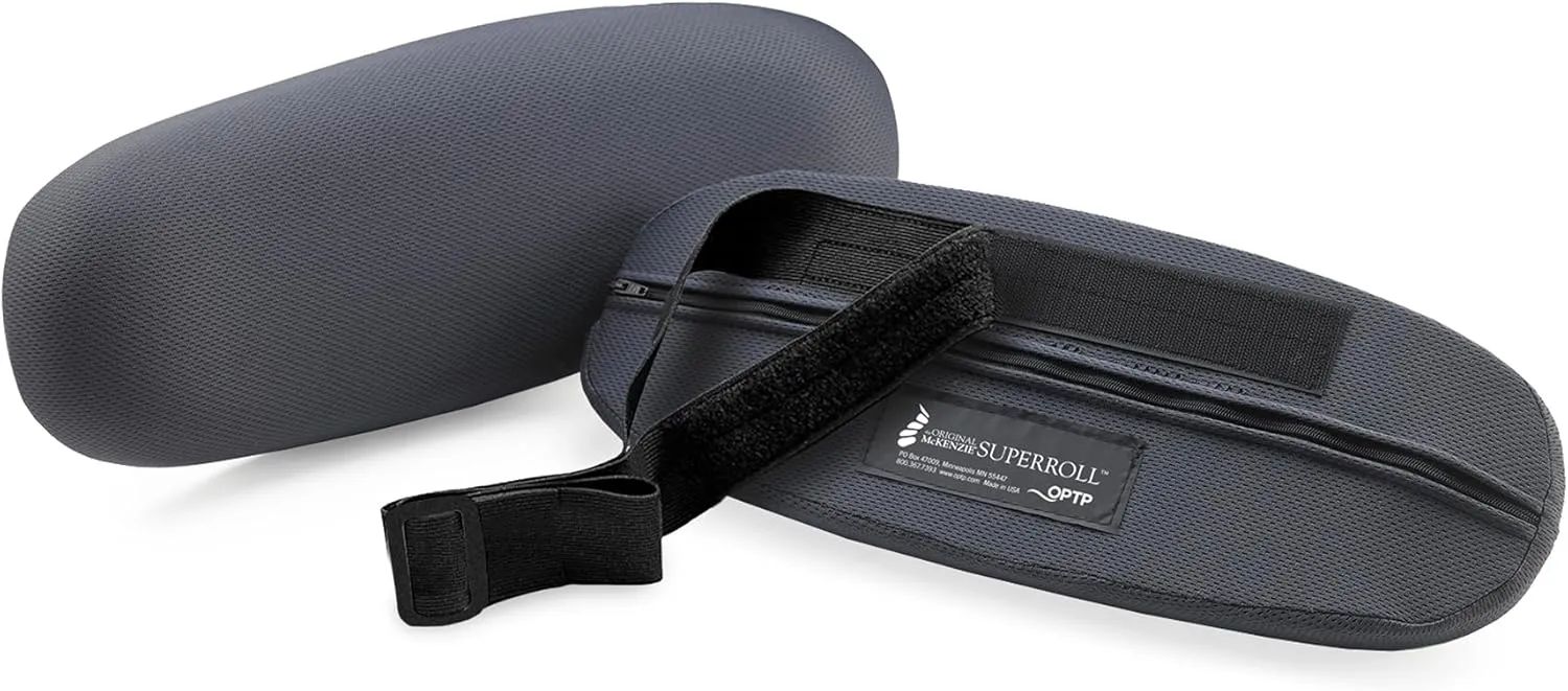 OPTP The Original McKenzie SuperRoll - USA-Made Low Back Lumbar Pillow for Office Chair Lumbar Support, Car Back Support Seat Cushions and Travel. The Preferred Lumbar Cushion by Physical Therapists.