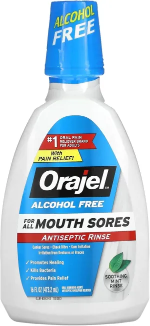 Orajel Alcohol Free Antiseptic Rinse, 16 fl. oz.