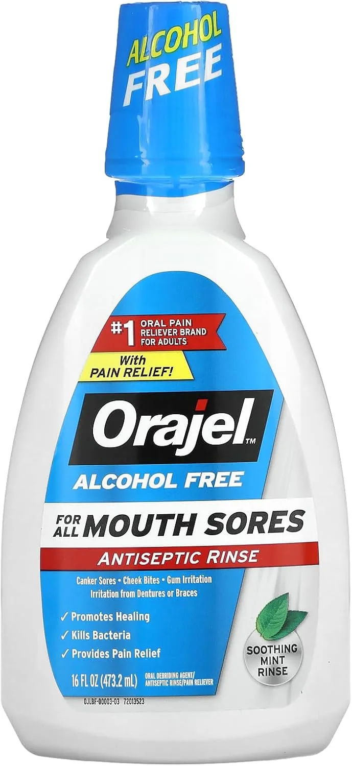 Orajel Alcohol Free Antiseptic Rinse, 16 fl. oz.