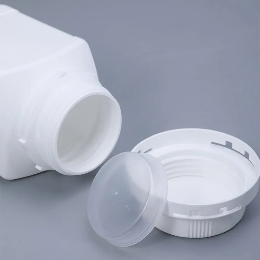 Othmro 2Pcs 40.8oz PE Plastic Bottles Lab Chemical Reagent Bottles, 1200ml Wide Mouth Liquid Solid Storage Bottles Square Sample Storage Container Sealing Bottles with Red Cap for Food Stores