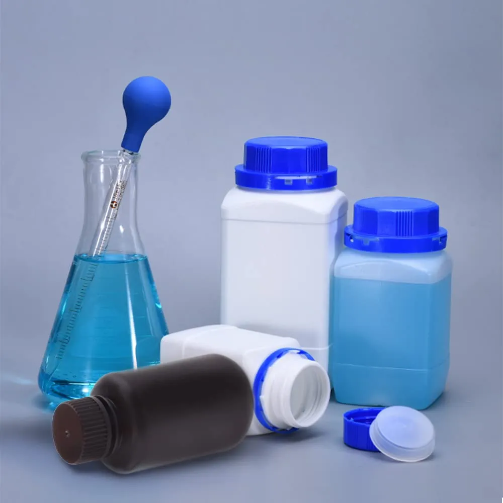 Othmro 2Pcs 40.8oz PE Plastic Bottles Lab Chemical Reagent Bottles, 1200ml Wide Mouth Liquid Solid Storage Bottles Square Sample Storage Container Sealing Bottles with Red Cap for Food Stores
