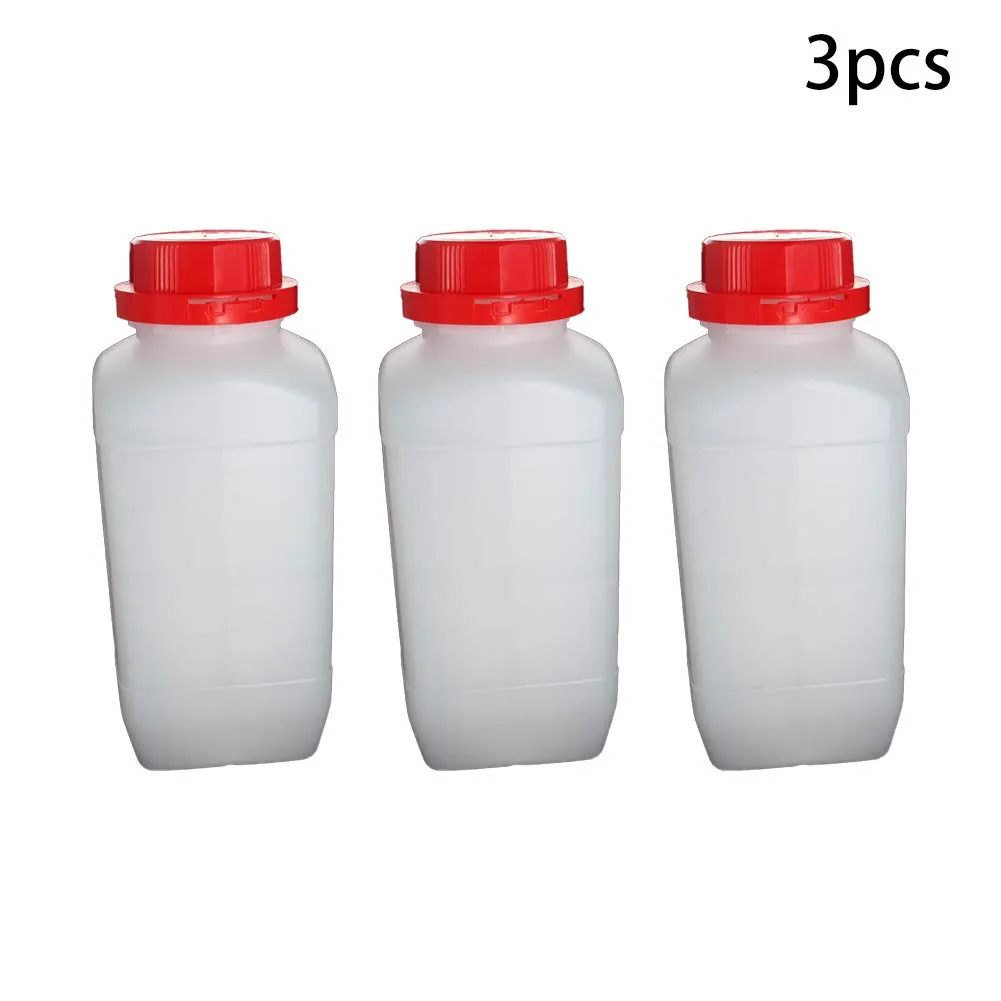 Othmro 3Pcs 51oz Plastic Containers Lab Chemical Reagent Bottles 1500ml Wide Mouth Liquid Solid Storage Bottles Square Sample Storage Container Sealing Bottles with Red Cap for Food Stores,50x225mm