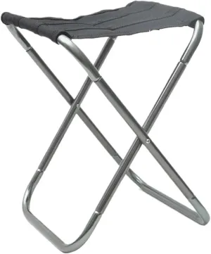 Outdoor Camping Chair Golden Aluminum Alloy Folding Chair with Bag Stool Fit for Seat Fishing Camping(Gray)