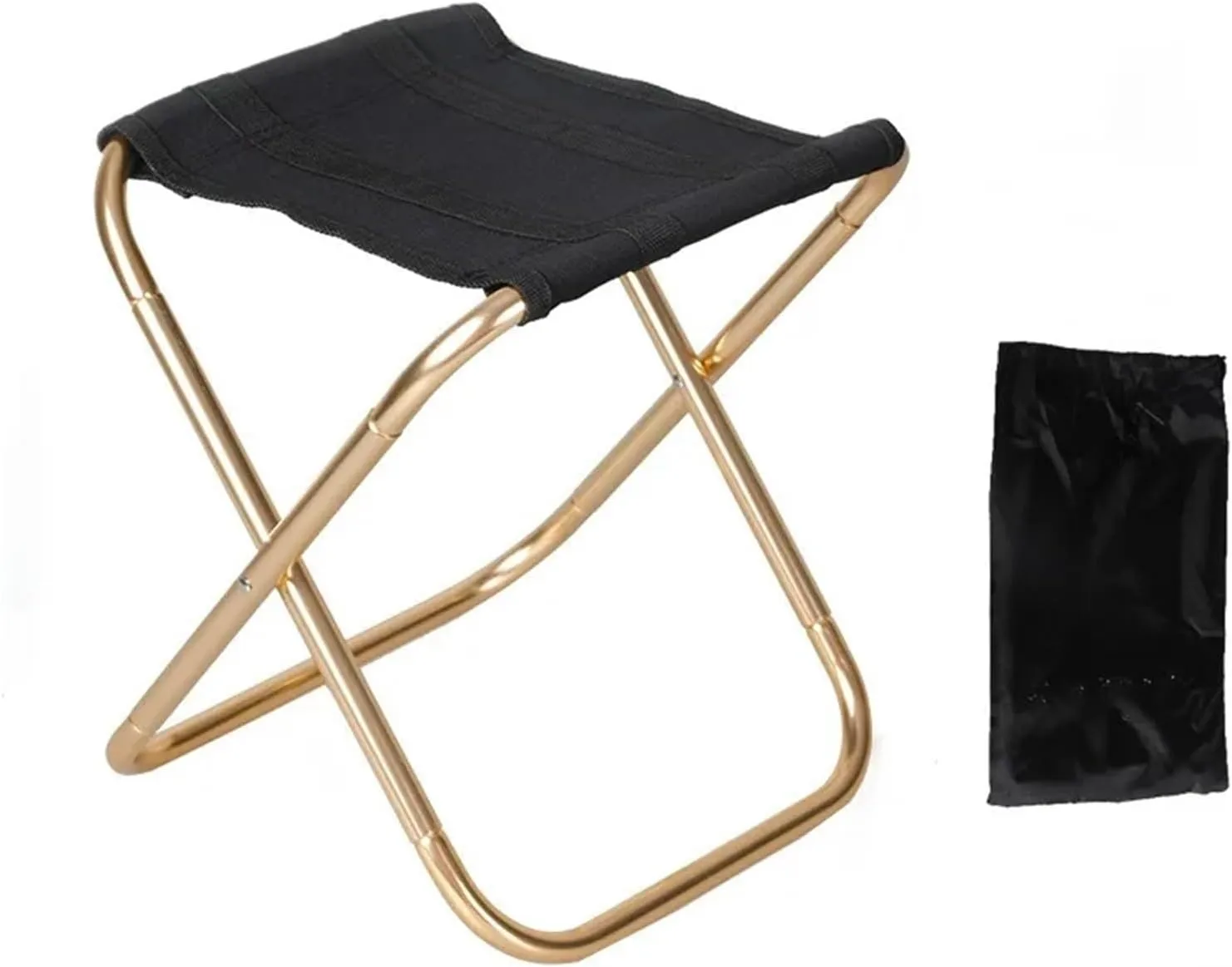 Outdoor Camping Chair Golden Aluminum Alloy Folding Chair with Bag Stool Seat Fishing Camping (Size : Blue)