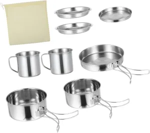 Outdoor Camping Cookware Folding Pots and Frying Pan for People for Hiking Picnics and Outdoor Cooking Activities