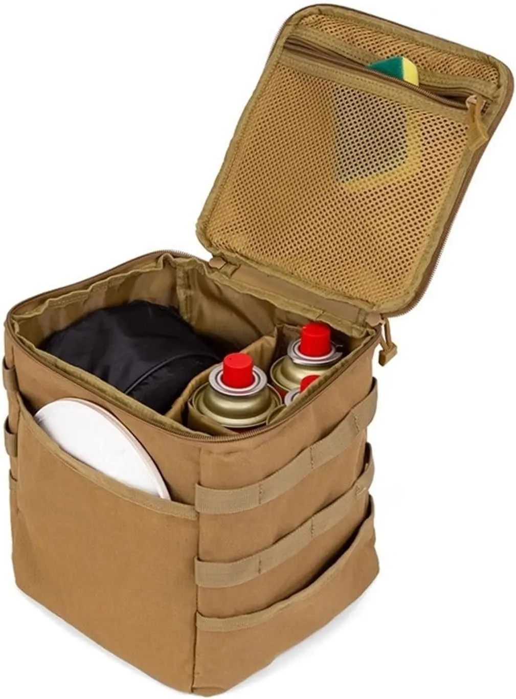 Outdoor Camping Storage Bag Large Capacity Ground Picnic Cookware Utensils Kit Bag(Green)