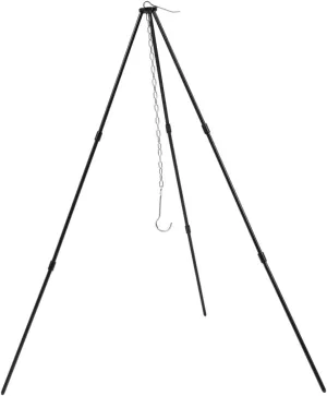 Outdoor Cooking Essential: Camping Tripod Rack BBQ Plate Black Easy to Store Portable