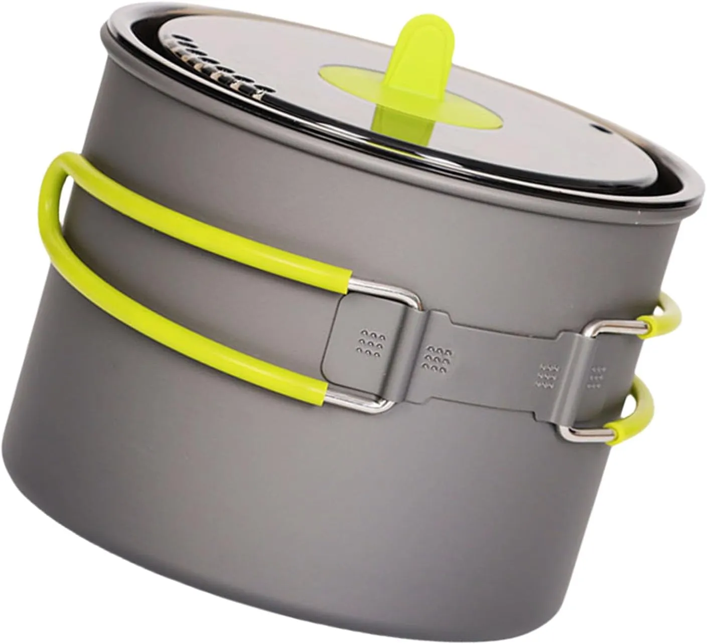 Outdoor Cooking Pots Portable Camping Pots with Lid & Folding Handle Metal Alloy Camping Cookware for Camping Picnics