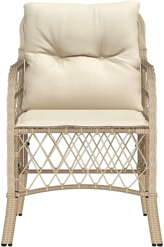 Outdoor Dining Chairs Dining Chairs Camping Chairs Lawn Chairs - Patio Chairs with Cushions 2 pcs Beige Poly Rattan for Park Garden Campsites Beaches