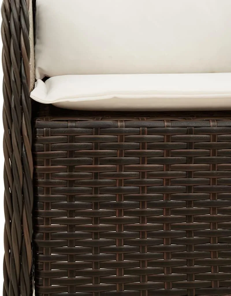 Outdoor Dining Chairs Dining Chairs Camping Chairs Lawn Chairs - Patio Chairs with Cushions 2 pcs Brown Poly Rattan for Park Garden Campsites Beaches