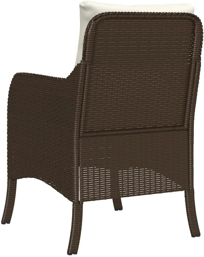 Outdoor Dining Chairs Dining Chairs Camping Chairs Lawn Chairs - Patio Chairs with Cushions 2 pcs Brown Poly Rattan for Park Garden Campsites Beaches