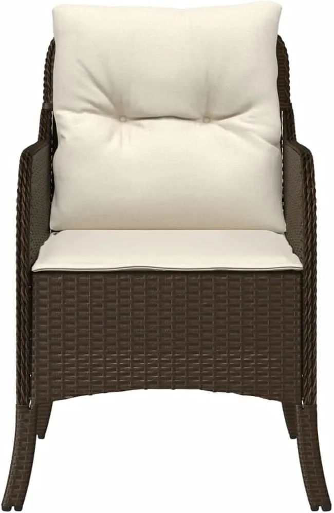 Outdoor Dining Chairs Dining Chairs Camping Chairs Lawn Chairs - Patio Chairs with Cushions 2 pcs Brown Poly Rattan for Park Garden Campsites Beaches
