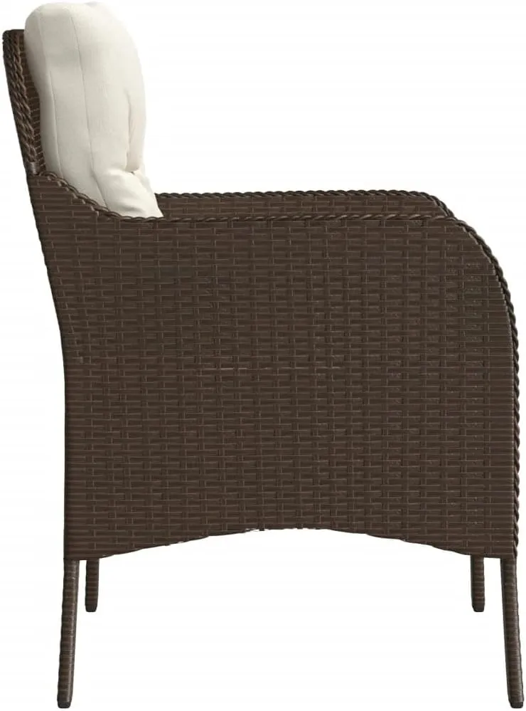 Outdoor Dining Chairs Dining Chairs Camping Chairs Lawn Chairs - Patio Chairs with Cushions 2 pcs Brown Poly Rattan for Park Garden Campsites Beaches