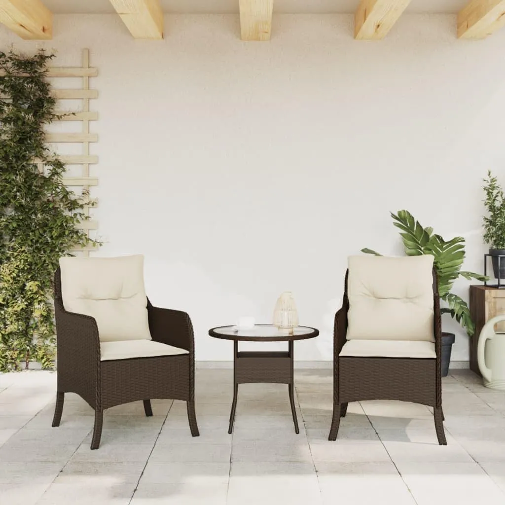 Outdoor Dining Chairs Dining Chairs Camping Chairs Lawn Chairs - Patio Chairs with Cushions 2 pcs Brown Poly Rattan for Park Garden Campsites Beaches