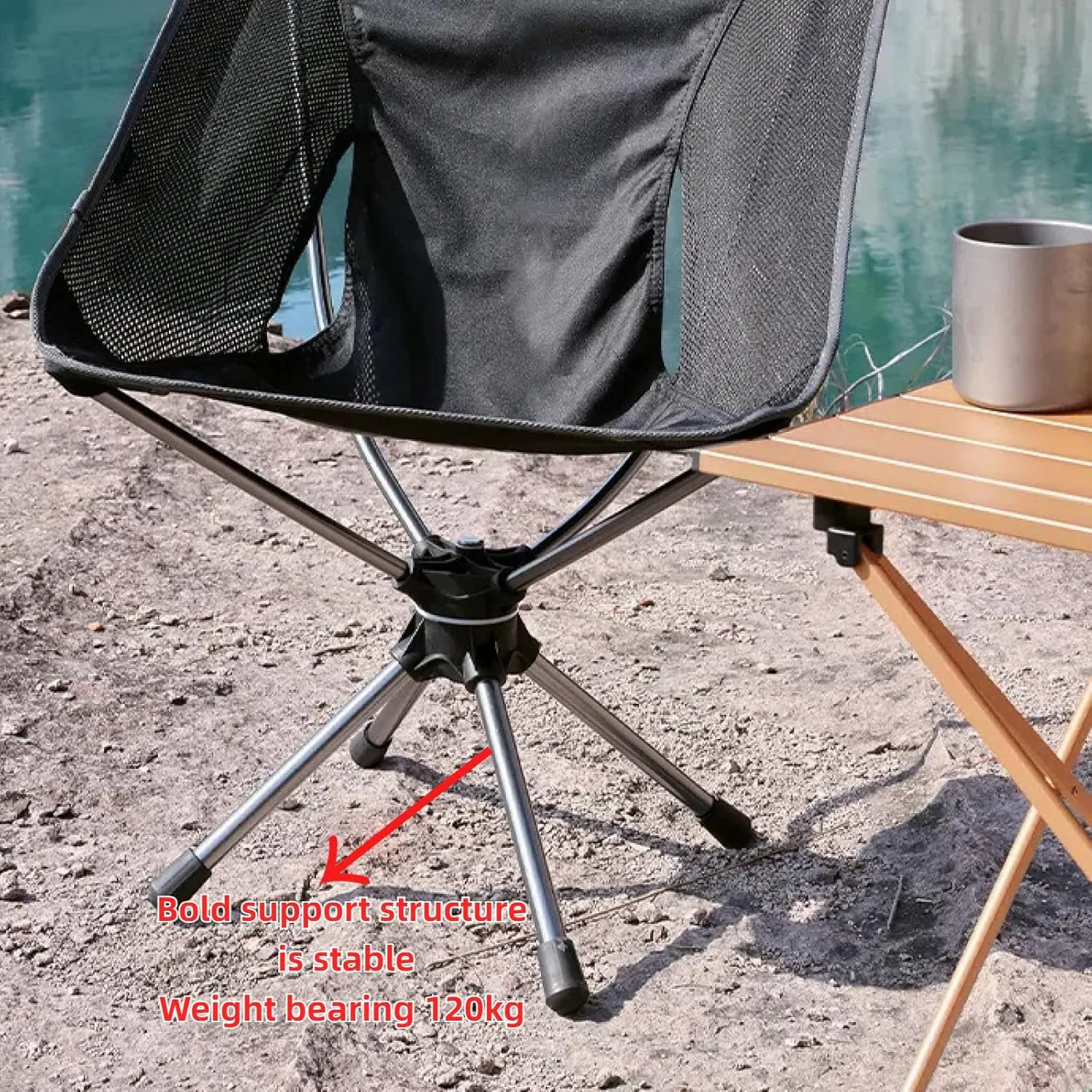 Outdoor Folding Camping Space Chair Swivel Chair Moon Chair Beach Chair mesh Portable Chair
